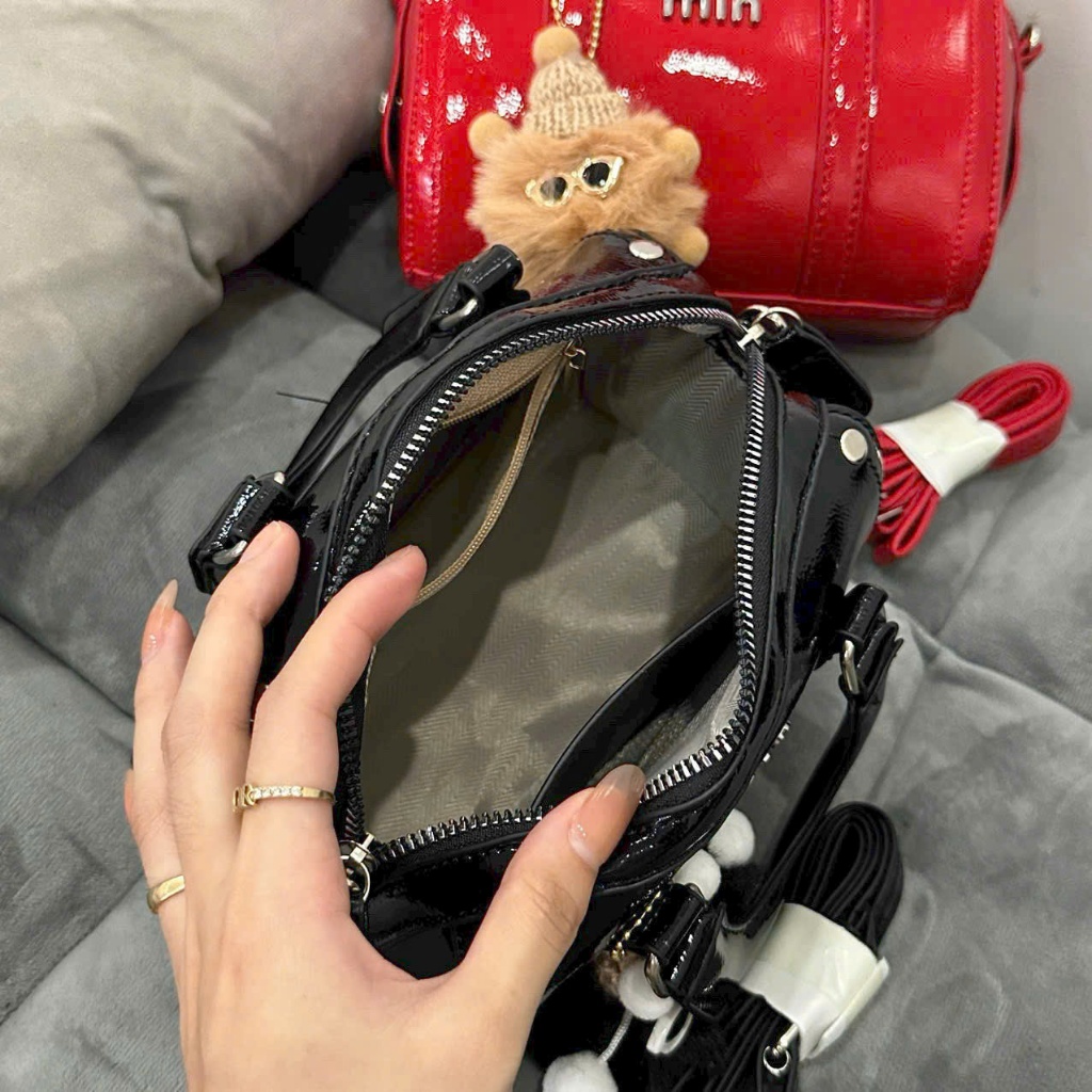 Túi xách nữ, túi trống hai quai MINMIN cầm tay đeo chéo phong cách Hàn Quốc tặng móc gấu - HT095 | BigBuy360 - bigbuy360.vn