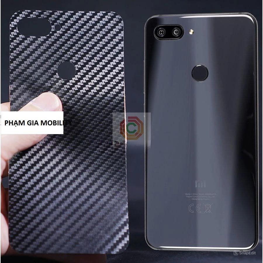 Miếng dán mặt lưng skin carbon Xiaomi Mi 8 Lite