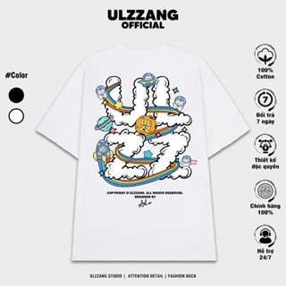 ( QUÀ TẶNG) Áo thun local brand ULZZ cloud astronaut dáng unisex tay lỡ - white fullbox U-7