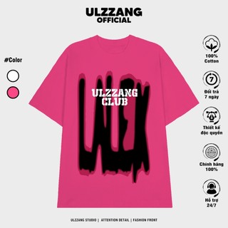 Áo thun tay lỡ ULZZANG cotton dáng unisex form rộng in hình ulzz club