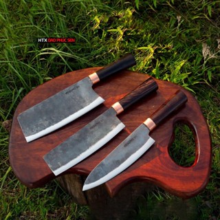 Bộ dao gia đình HTX DAO PHÚC SEN CB88 thép nhíp xe 3 món chặt thái đa năng