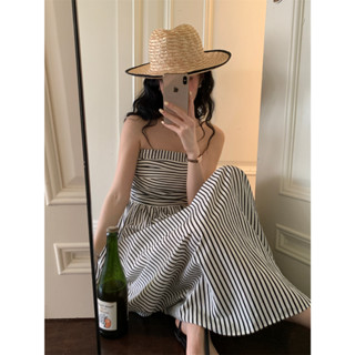  d92|đầm cúp ngực hở vai dáng chi tiết sọc hàn quốc babydoll hàn quốc gd_order 