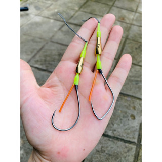 LƯỠI MÓC NHÁI THẬT tóm sẵn thẻo chì đồng 5g, thép trắng không rỉ 1.8ly,lure đi câu cá.