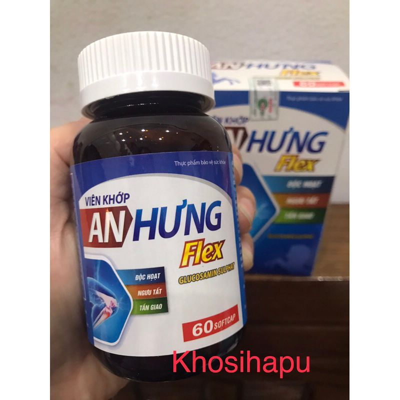 Viên xương khớp glucosamin AN HƯNG FLEX thành phần thảo dược giúp giảm đau khớp do khô khớp thoái hóa khớp chính hãng