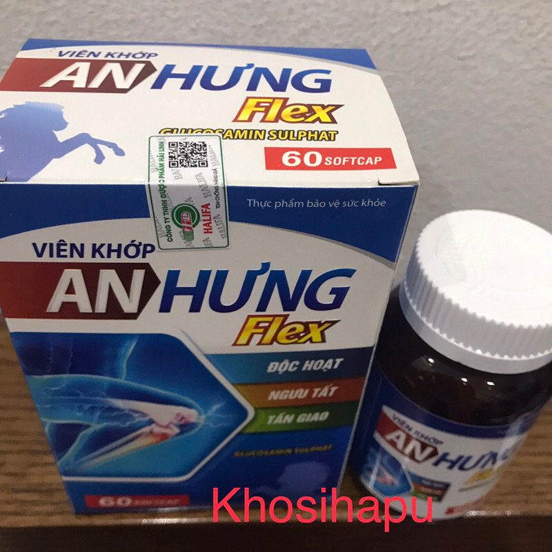 Viên xương khớp glucosamin AN HƯNG FLEX thành phần thảo dược giúp giảm đau khớp do khô khớp thoái hóa khớp chính hãng