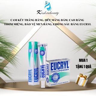 Bột kem tẩy trắng răng Eucryl combo trắng răng tẩy mảng bám cao răng thơm miệng hết hôi miệng--