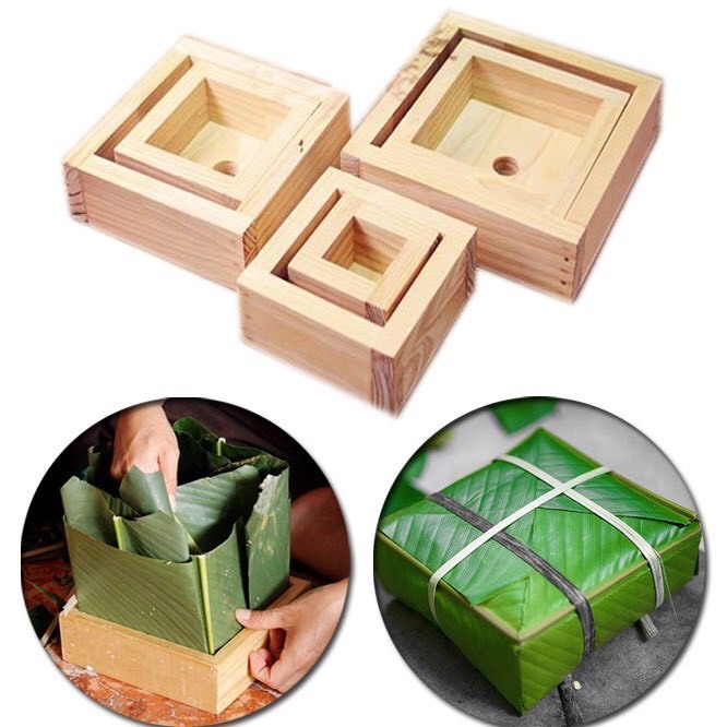  Khuôn Bánh Chưng Vuông Thông Minh  Gỗ thông Tự Nhiên ANPO Khuôn Tiêu 