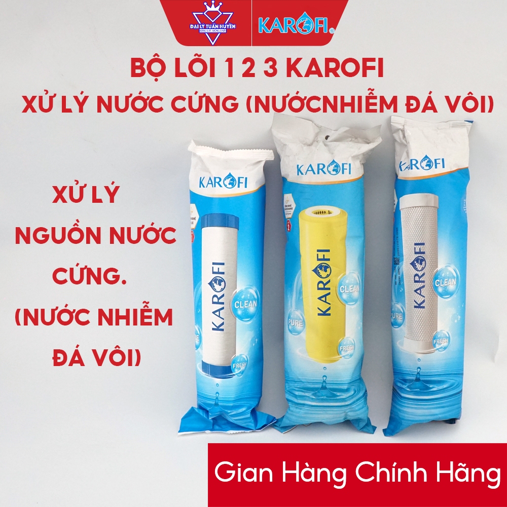 Bộ 3 lõi lọc Karofi xử lý nước cứng ( Nước nhiễm đá vôi)