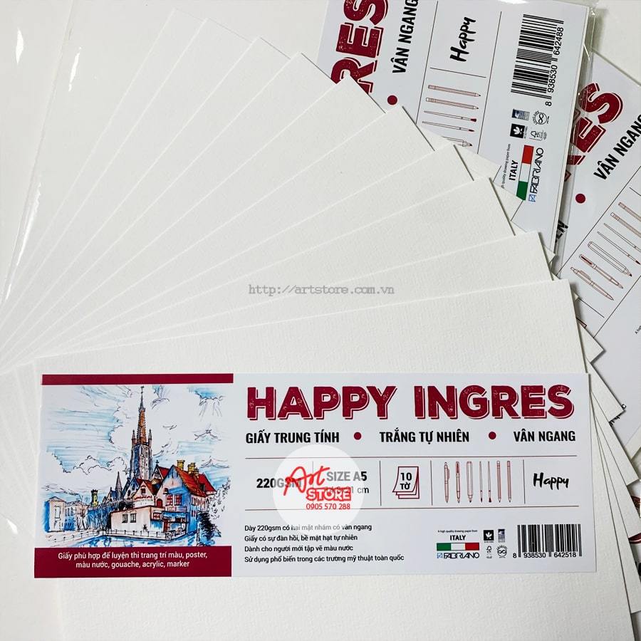 [Art Store] Giấy Happy Ingres Định Lượng 220gsm - Khổ A2|A1