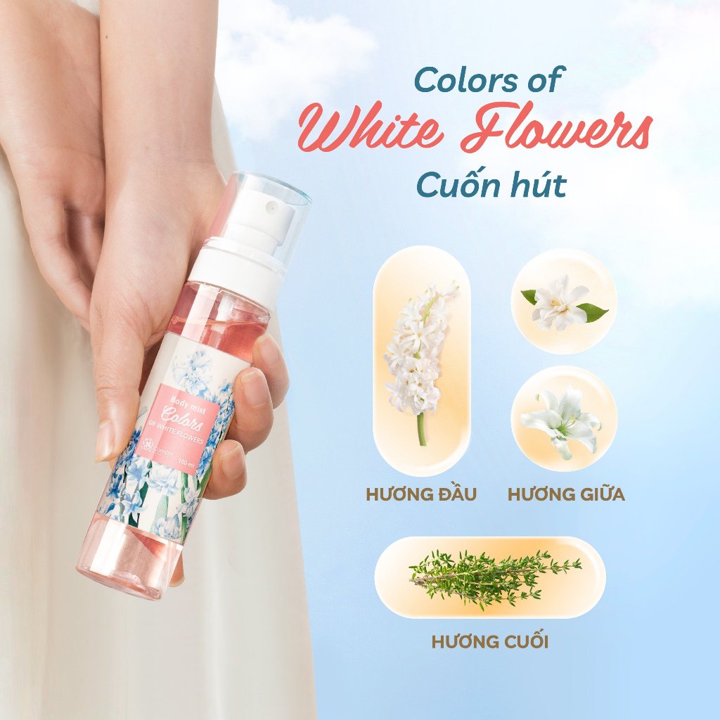Body Mist Xịt Thơm Toàn Thân Quần Áo Nam Nữ Hương Nước Hoa Ngọt Ngào Thanh Mát Dịu Nhẹ Cỏ Mềm 100ml