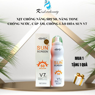 xịt chống nắng trắng da Sun Screen V7 nâng tone chống nước không bết dính kem chống nắng mặt body SPF50 