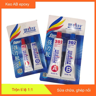 Keo ab trong đục 2 thành phần chịu nhiệt 302 dán sắt dán nhựa dán gỗ.