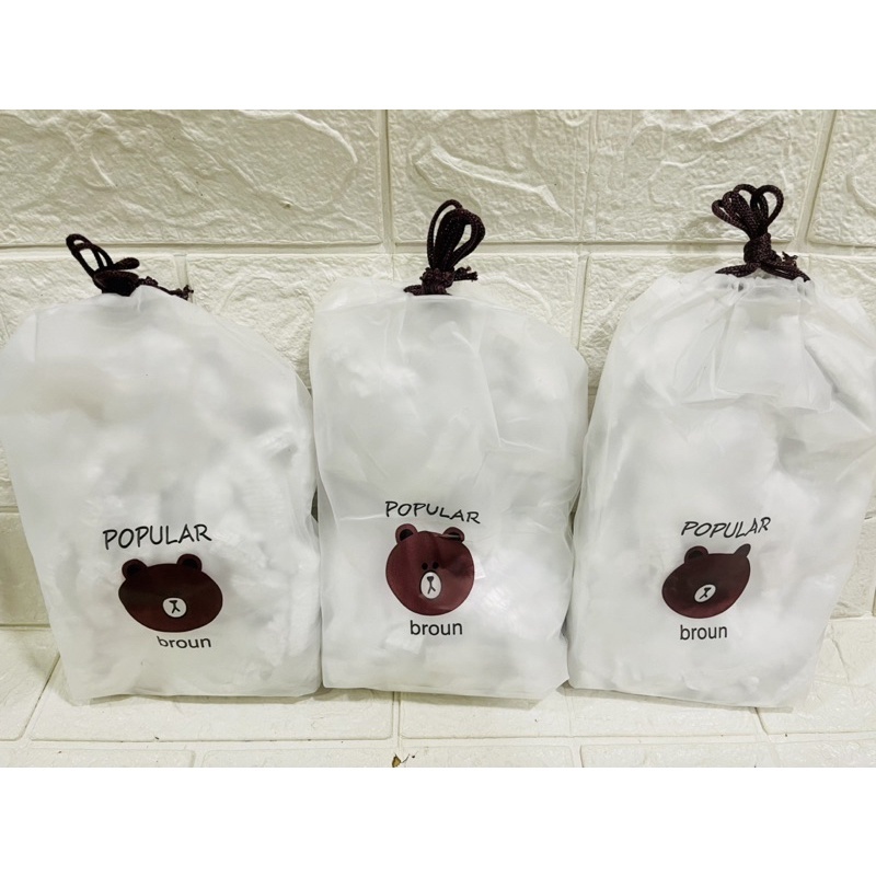 Màng bọc thực phẩm co giãn siêu dai có chun hình túi gấu (set 90 chiếc)  Tái Sử Dụng Được Nhiều Lần