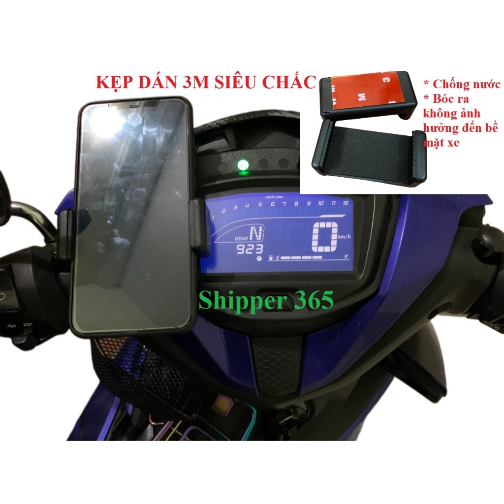 Kẹp điện thoại xe máy kèm miếng dán