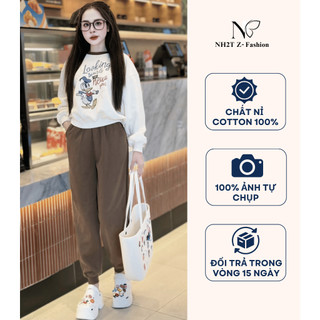 Đồ bộ nỉ nữ NH2T họa tiết vịt dễ thương form vừa tôn dáng chất cotton mềm mại SN23