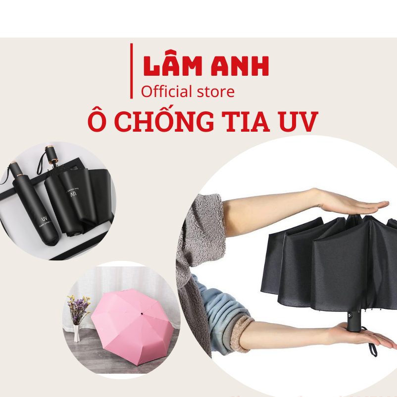 Ô Dù UV Đi Mưa, Che Nắng, Ô Gấp Gọn Chống Tia UV, Ô Dù Chống Tia UV 2 Lớp Gấp Gọn
