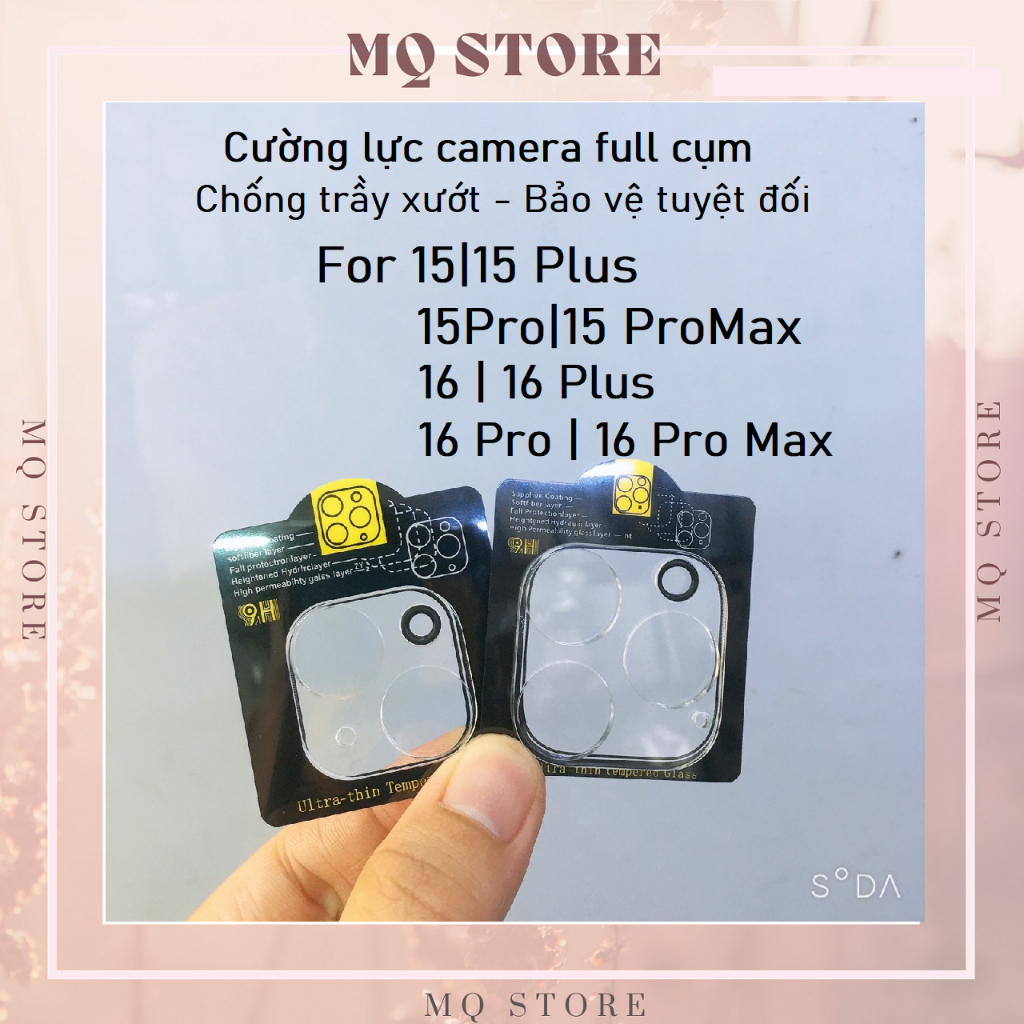 Kính cường lực camera iPhone 16 Pro Max | 16 Plus |15 Pro Max 15 Plus | 15 Pro full cụm, kính thật