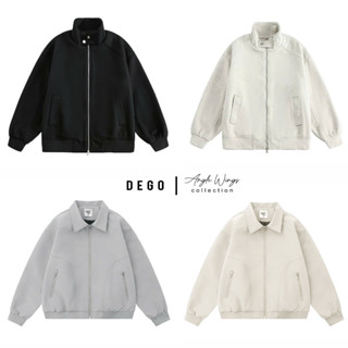 Áo khoác da lộn nam nữ cao cấp,áo bomber da lộn trơn 2 lớp vải xịn local brand SHIBA