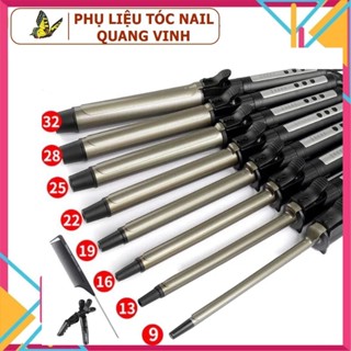 Máy uốn tóc uốn lọn trục xoay được {đủ size 9 - 32} tặng 1 lược nhọn 2 kẹp cá sấu