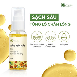 Combo Rửa Mặt 2 Bước Sạch Sâu Gồm Bột Rửa Mặt Và Dầu Tẩy Trang 3S Cỏ Mềm