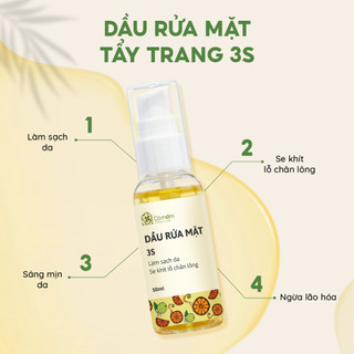 Combo Rửa Mặt 2 Bước Sạch Sâu Gồm Bột Rửa Mặt Và Dầu Tẩy Trang 3S Cỏ Mềm