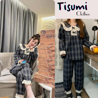 Đồ ngủ nữ bộ pijama dài tay kẻ caro cực xinh Tisumi Clothes HCOM3059