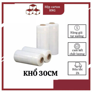 Màng PE Trắng Trong Khổ 25cm và 50cm Quấn Bọc Hàng Hóa Giá Rẻ Siêu Dai, Siêu Chắc. (size 25-70cm)