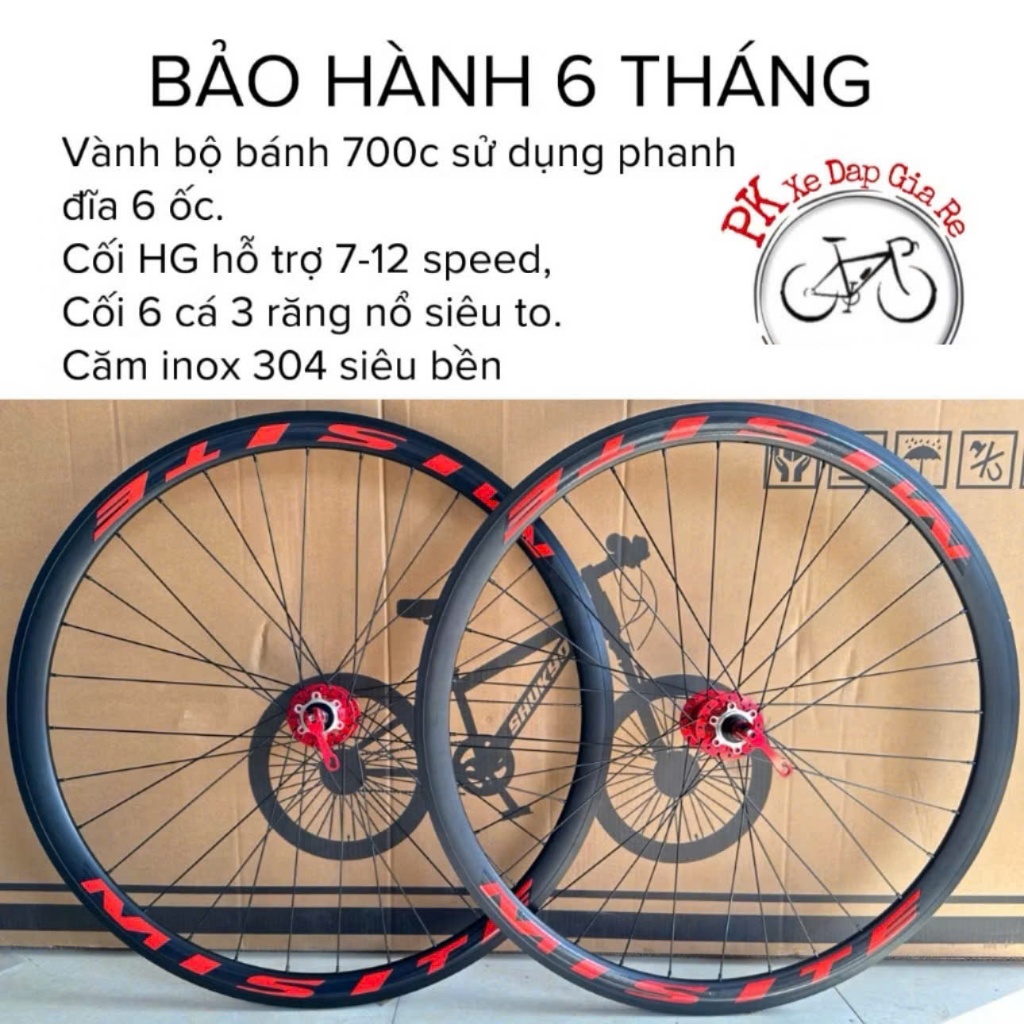 Vành xe đạp Road, Touring bánh 700C cao cấp, Vành xe đạp 700c sử dụng moayo chạy bạc đạn cối nổ, líp