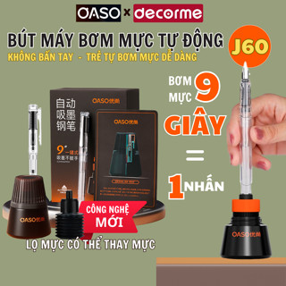 Bút máy bơm mực tự động J60 Ngòi bút xanh đen Decorme Bút máy bơm tự động luyện viết chữ đẹp