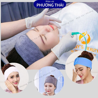 Băng đô quấn đầu spa có miếng dán chắc chắn, nhiều màu
