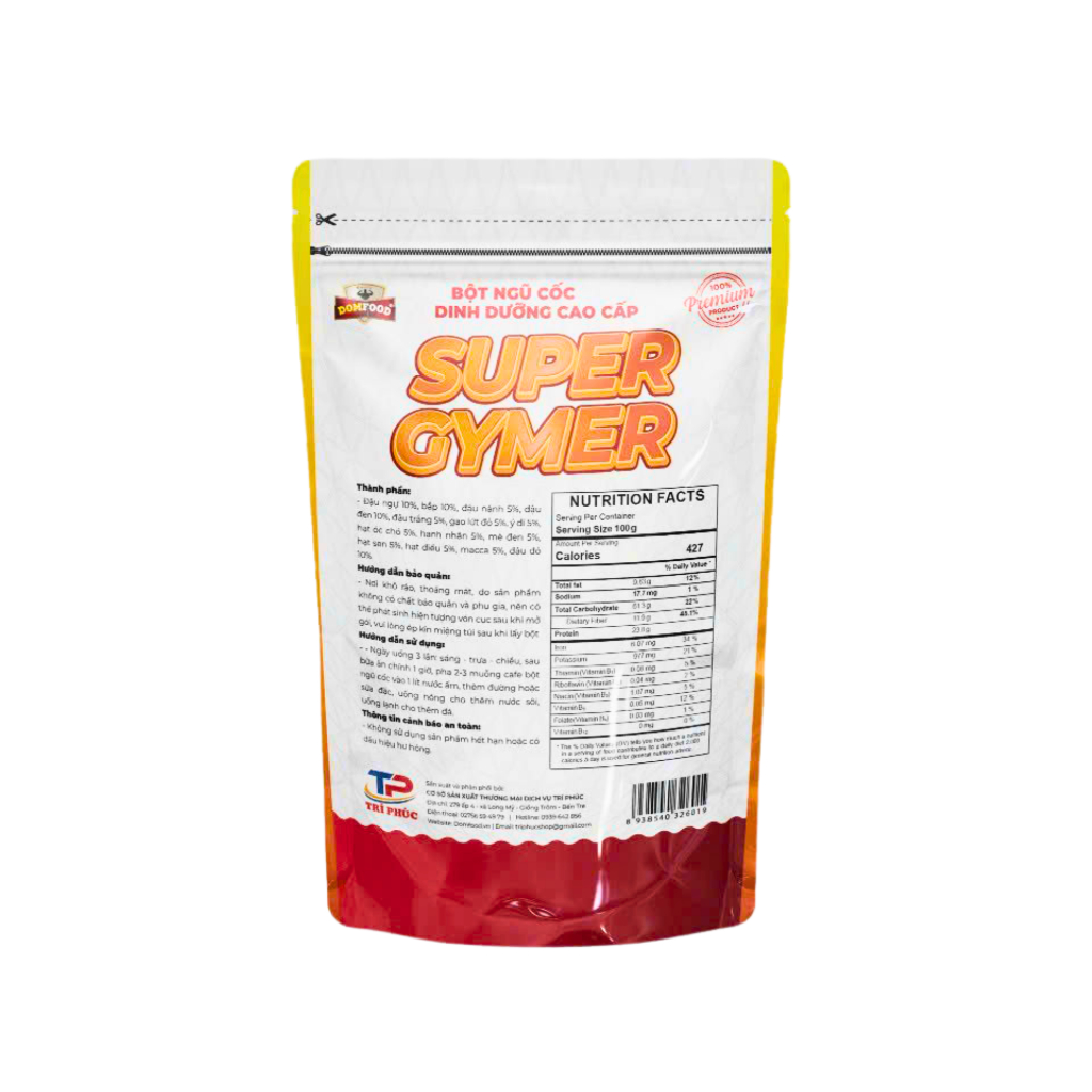 Ngũ cốc tăng cân tăng cơ tập gym 15 loại hạt Domfood túi 1 kg