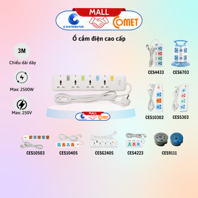 [HỎA TỐC] Ổ cắm đa năng COMET CESG | Ổ cắm du lịch CES9111 - Hàng chính hãng