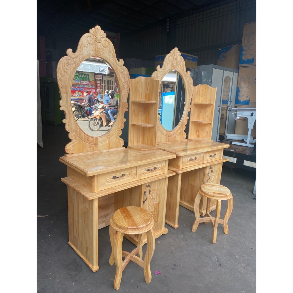 Bàn trang điểm gỗ thông đẹp - chất lượng ngang 80cm