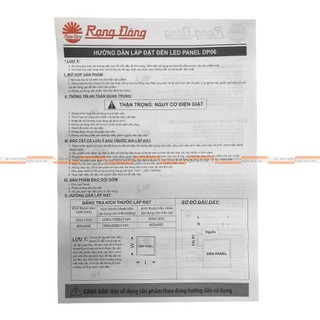 Đèn LED Panel Rạng Đông 60x60/50w, Model: DP06 [CHÍNH HÃNG]