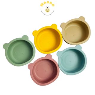 Chén/bát ăn dặm bằng silicon hình gấu có đế hít chống đổ cho bé ( không kèm thìa muỗng)