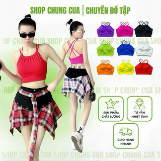 ÁO BRA YẾM 4 DÂY ĐAN LƯNG, áo tập nữ chất thun tập aerobic, gym, zumba, shuffle dance, dân vũ nhiều màu lựa chọn