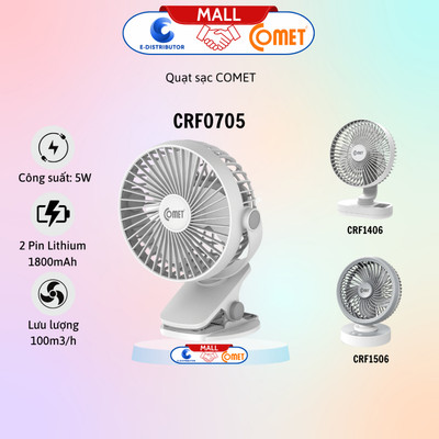 [HỎA TỐC] Quạt sạc tích điện COMET cho xe hơi, văn phòng CRF0705/CRF1506/CRF1406/CRF1606