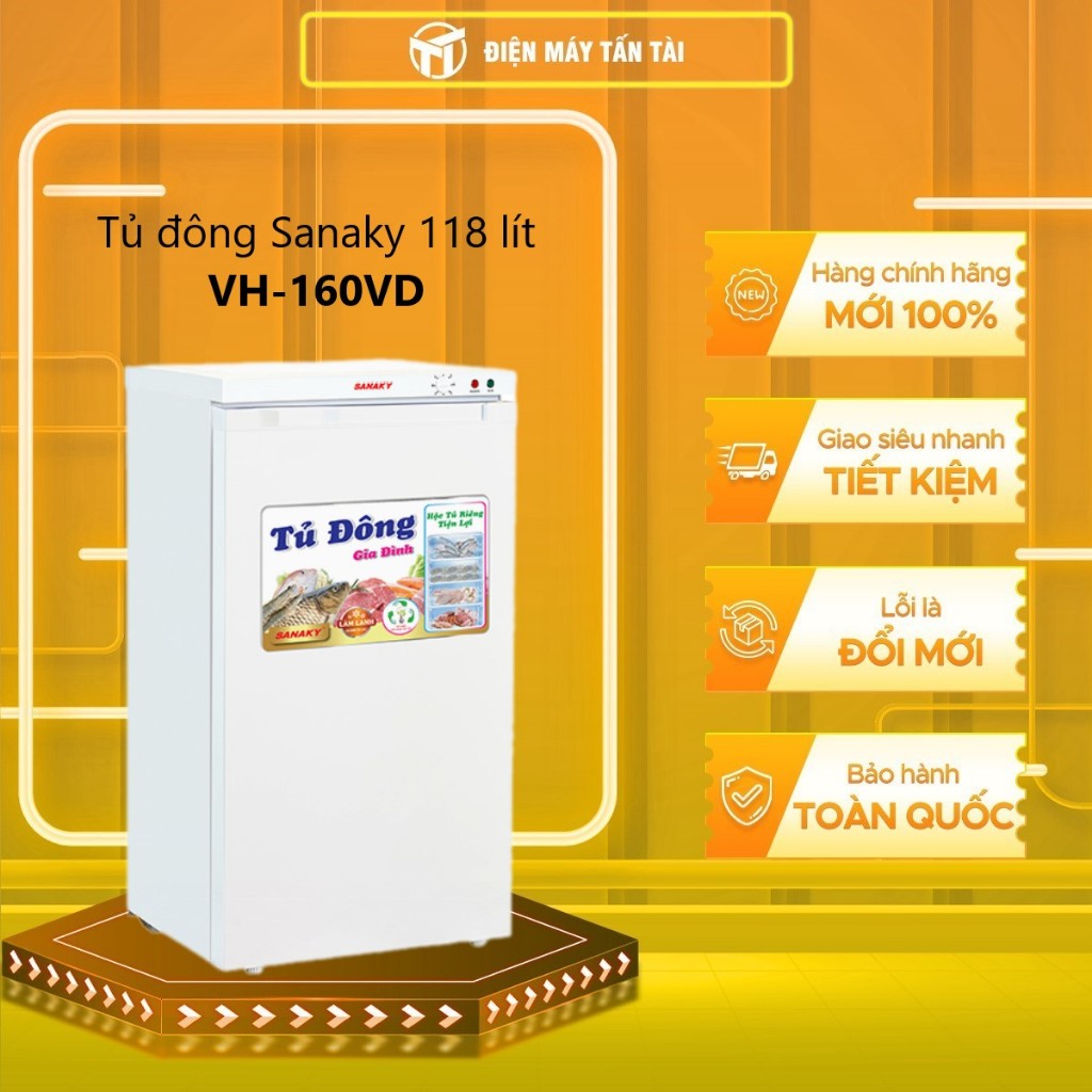 VH-160VD - Tủ đông Sanaky 118 lít VH-160VD - HÀNG CHÍNH HÃNG - TOÀN QUỐC