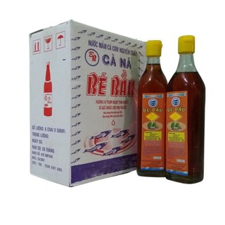  Thùng 6 chai thủy tinh. Nước Mắm Bé Bầu chai 500ml| Chai vuông nắp vàng | Loại thượng hạng 