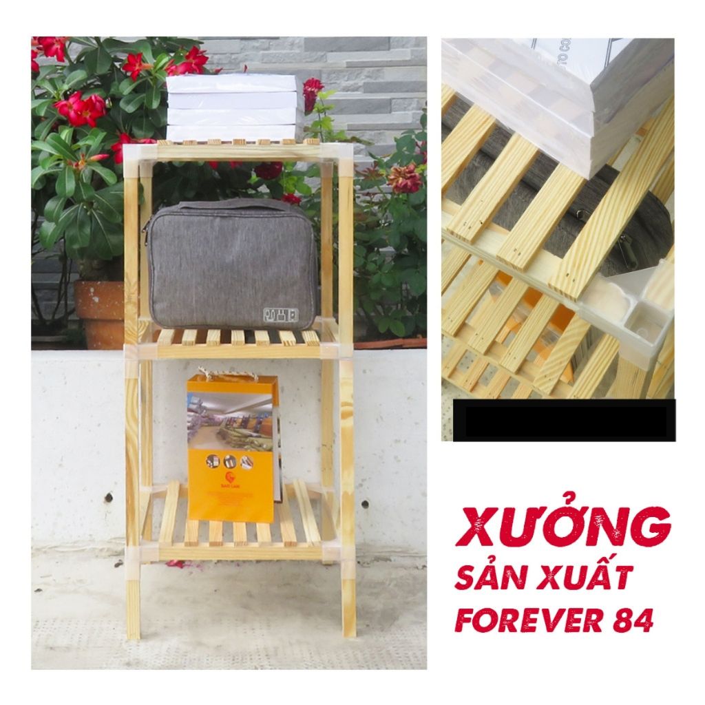Kệ Để Sách Đầu Giường Gỗ Thông Mỹ 35x35x75CM TAB Kệ Đựng Đồ Đa Năng Decor 3 Tầng, Kệ Nhà Bếp Tổ Ong