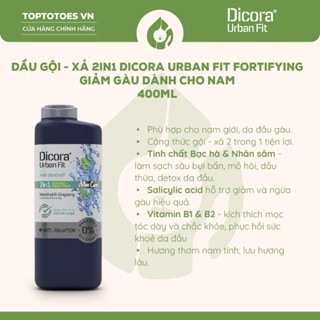 Dầu Gội - Xả 2in1 Dicora Urban Fit Fortifying giảm gàu dành cho nam - 400ml [NHẬP KHẨU CHÍNH HÃNG 100%]