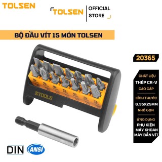 Bộ đầu vít đa năng 15 chi tiết TOLSEN 20365, hợp kim thép cao cấp, bộ dụng cụ sửa chữa chuyên nghiệp