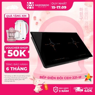 Bếp Đôi 1 Từ 1 Hồng Ngoại HAWONKOO CEH-221-IF 3800W Chính Hãng Bảo Hành 3 Năm - Thương Hiệu Hàn Quốc