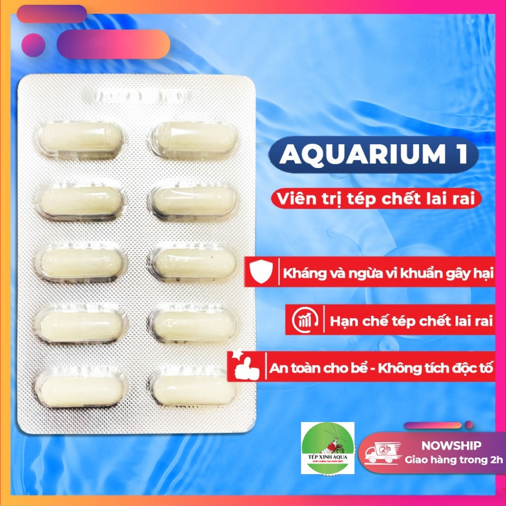 Thuốc con nhộng AQUARIUM-1 Thái Lan đặc trị tép chết lai rai [Tép Xinh Aqua]