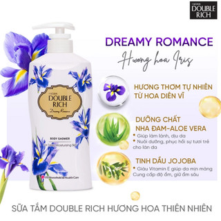 [TẶNG XÀ BÔNG CỤC] Sữa tắm Double Rich hoa Iris 550g