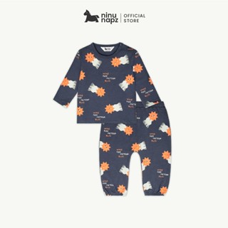  NinuNapz - Bộ dài tay cài vai cao cấp cho bé từ 6M-24M - Vải sợi tre pha cotton mềm mịn êm ái 