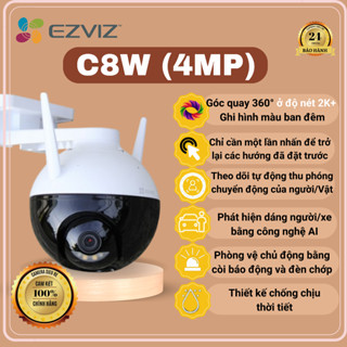Camera wifi Ezviz Ngoài Trời Xoay 360 Ezviz C8W Siêu Nét 4MP 2K HD , Màu Đêm, AI Thông Minh - Đàm thoại 2 chiều