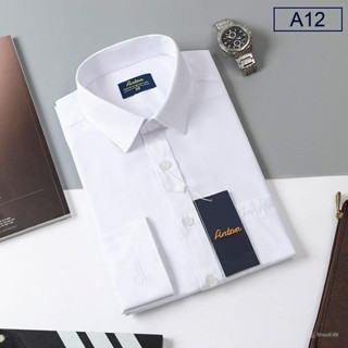 Áo Sơ Mi Nam Công Sở Trung Niên Anton Trắng Trơn Dài Tay Vải Cotton Có Túi Ngực - XA12