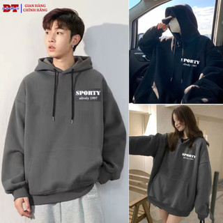 (TẶG 1 DẦU_GỘI XAH TỪ SHOP CHUYÊN) Áo Hoodie nam nữ form to nỉ In Chữ SPORTY Phong Cách Thời Trang Hàn Mặc Cặp, Đôi, mặc