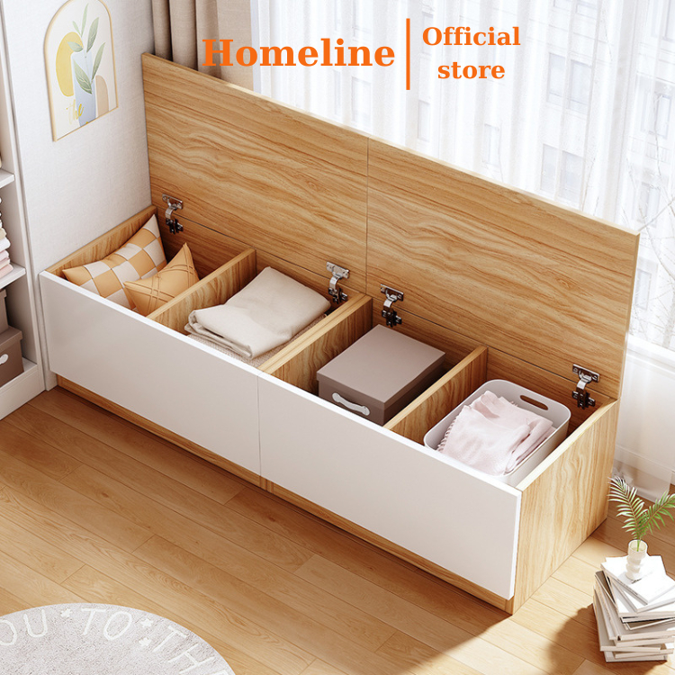Kệ tủ gỗ kê đầu giường cửa sổ ban công decor phòng ngủ để quần áo, đồ chơi trẻ em... có thể ngồi nằm
